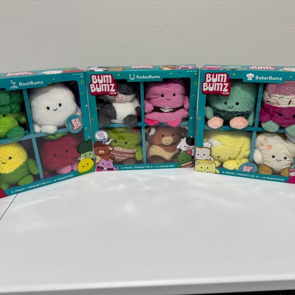 BumBumz Stuffed Plush - 4 Pack Bumz 7.5" Bundle of 3 Squad - Picture 1 of 3